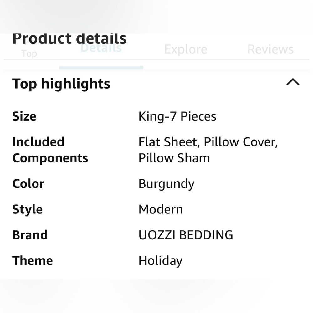 Burgundy Holiday Reversible 7PC Comforter Set-King Size-Great Condition🎄 - Picture 9 of 10